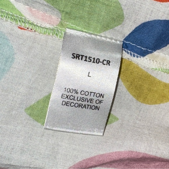 THML Multicolored Geometric Printed Embroidered Flutter Cap Sleeve Top - L - Picture 9 of 9